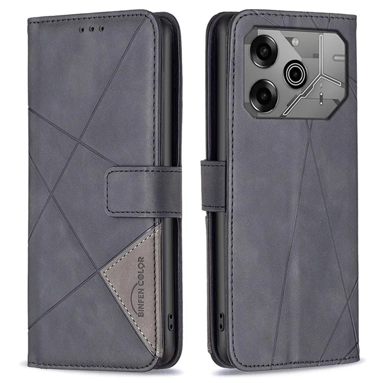 BINFEN COLOR BF05 For TECNO Pova 6 5G / Tecno Pova 6 Pro 5G Case Imprinted Geometric Leather Phone Cover