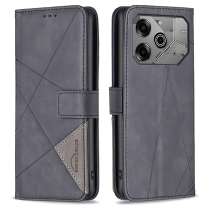 BINFEN COLOR BF05 For TECNO Pova 6 5G / Tecno Pova 6 Pro 5G Case Imprinted Geometric Leather Phone Cover