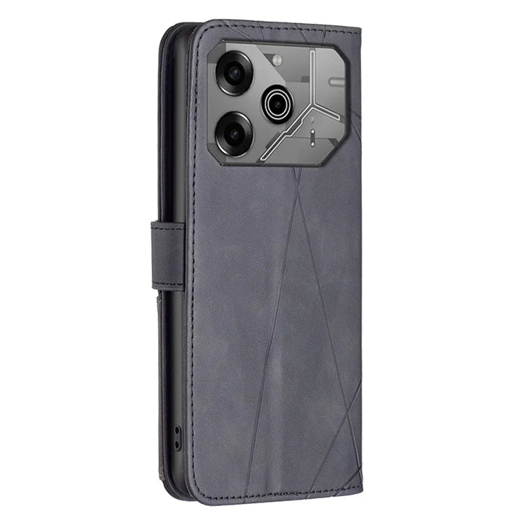 BINFEN COLOR BF05 For TECNO Pova 6 5G / Tecno Pova 6 Pro 5G Case Imprinted Geometric Leather Phone Cover