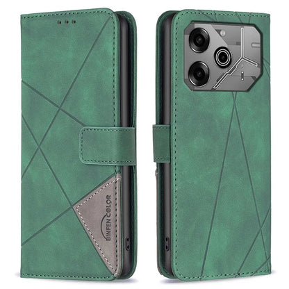 BINFEN COLOR BF05 For TECNO Pova 6 5G / Tecno Pova 6 Pro 5G Case Imprinted Geometric Leather Phone Cover