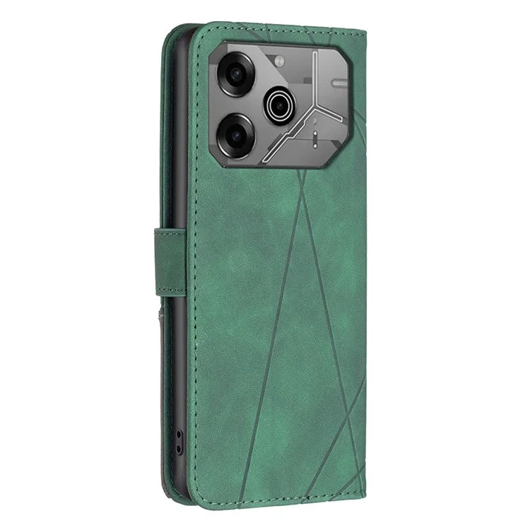 BINFEN COLOR BF05 For TECNO Pova 6 5G / Tecno Pova 6 Pro 5G Case Imprinted Geometric Leather Phone Cover