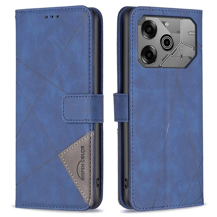 BINFEN COLOR BF05 For TECNO Pova 6 5G / Tecno Pova 6 Pro 5G Case Imprinted Geometric Leather Phone Cover