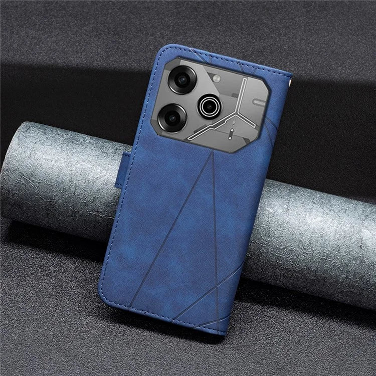 BINFEN COLOR BF05 For TECNO Pova 6 5G / Tecno Pova 6 Pro 5G Case Imprinted Geometric Leather Phone Cover