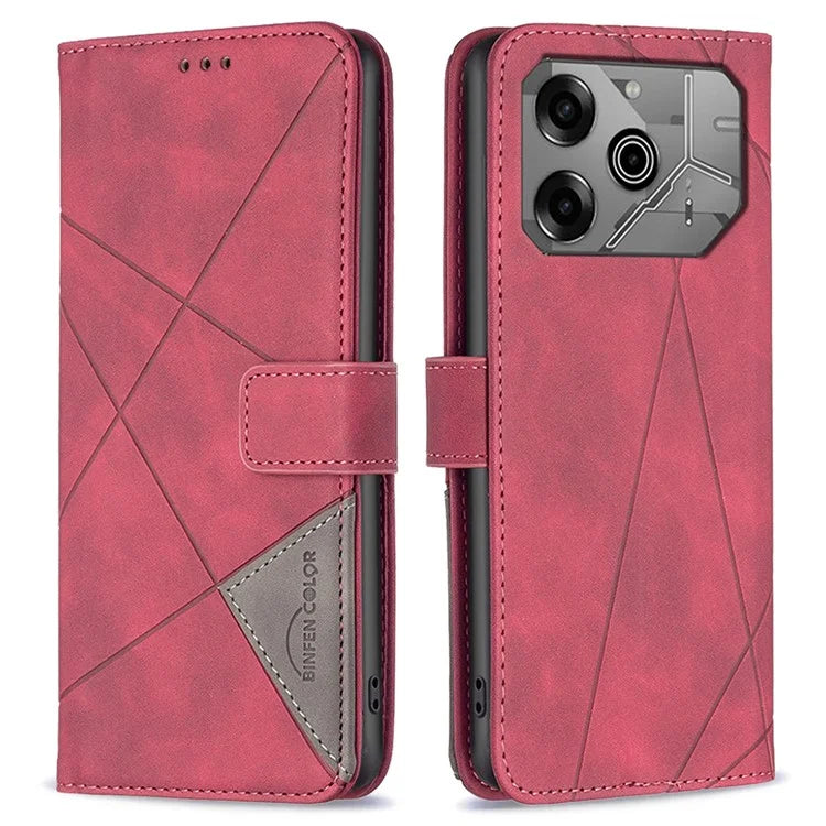 BINFEN COLOR BF05 For TECNO Pova 6 5G / Tecno Pova 6 Pro 5G Case Imprinted Geometric Leather Phone Cover