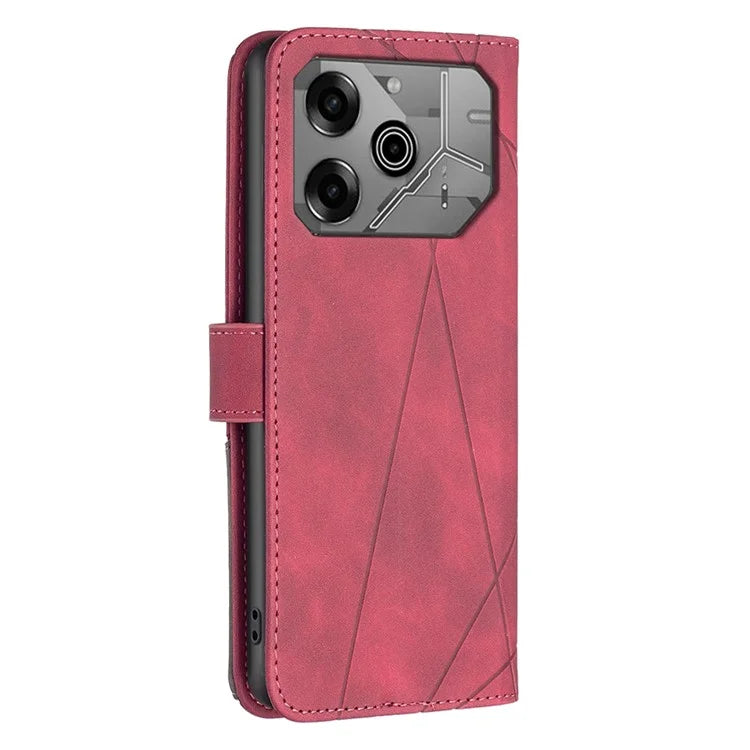 BINFEN COLOR BF05 For TECNO Pova 6 5G / Tecno Pova 6 Pro 5G Case Imprinted Geometric Leather Phone Cover