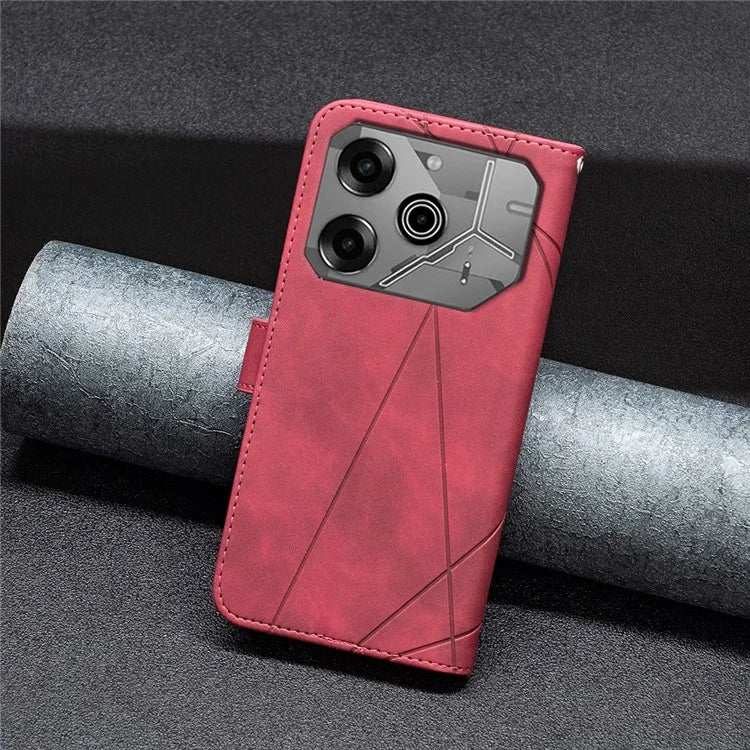 BINFEN COLOR BF05 For TECNO Pova 6 5G / Tecno Pova 6 Pro 5G Case Imprinted Geometric Leather Phone Cover