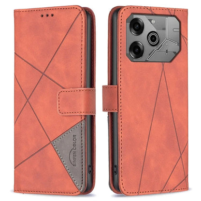 BINFEN COLOR BF05 For TECNO Pova 6 5G / Tecno Pova 6 Pro 5G Case Imprinted Geometric Leather Phone Cover