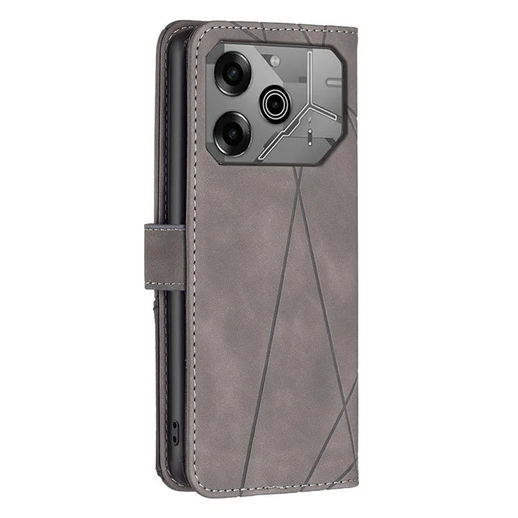 BINFEN COLOR BF05 For TECNO Pova 6 5G / Tecno Pova 6 Pro 5G Case Imprinted Geometric Leather Phone Cover