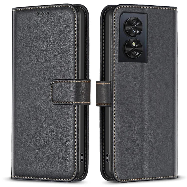 BINFEN COLOR BF17 For TCL 50 SE Case PU Leather Wallet Phone Cover Folding Stand