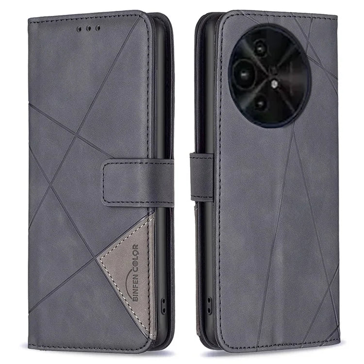 BINFEN COLOR BF05 For TCL 50 XL 5G Case Stand Wallet PU Leather Geometric Phone Cover