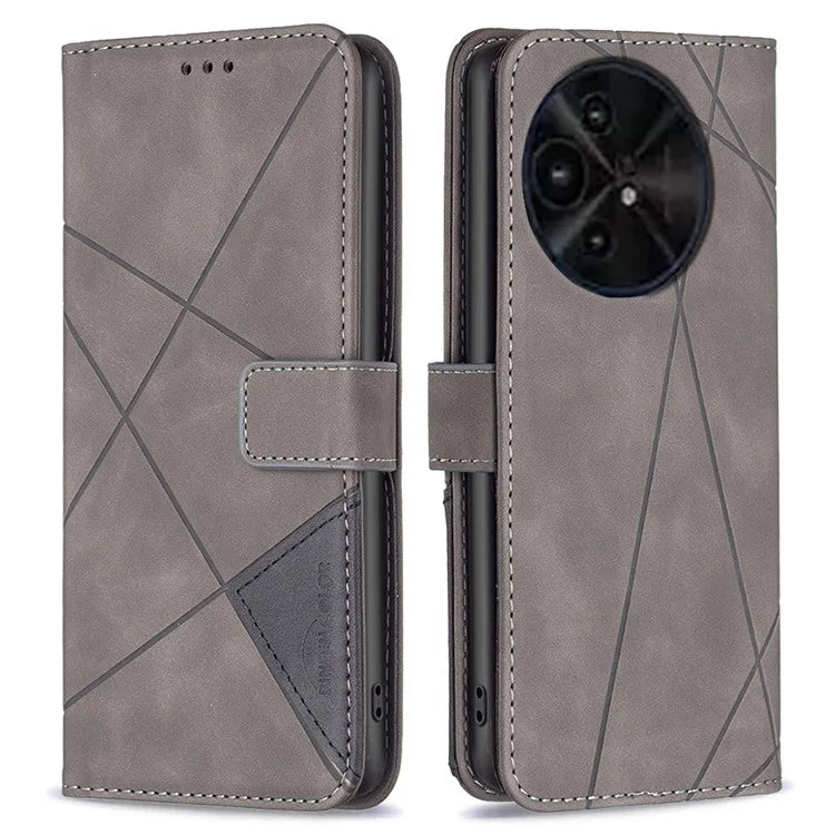 BINFEN COLOR BF05 For TCL 50 XL 5G Case Stand Wallet PU Leather Geometric Phone Cover
