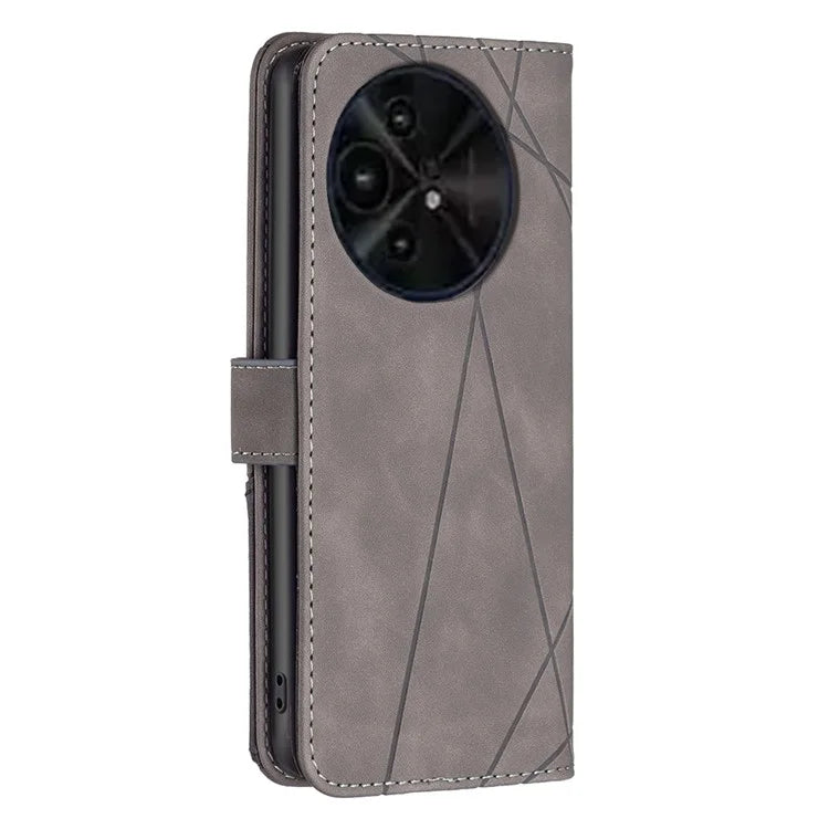 BINFEN COLOR BF05 For TCL 50 XL 5G Case Stand Wallet PU Leather Geometric Phone Cover