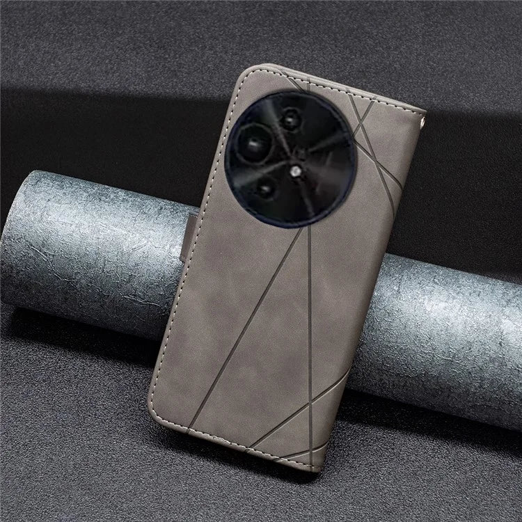BINFEN COLOR BF05 For TCL 50 XL 5G Case Stand Wallet PU Leather Geometric Phone Cover