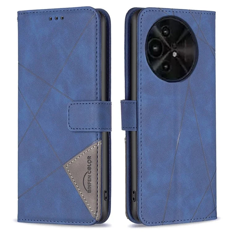 BINFEN COLOR BF05 For TCL 50 XL 5G Case Stand Wallet PU Leather Geometric Phone Cover