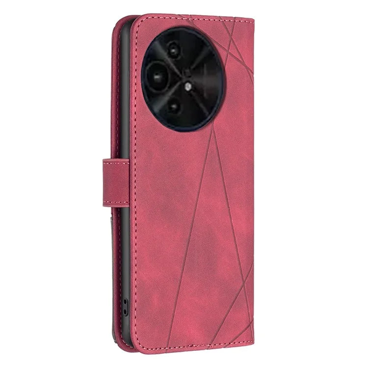 BINFEN COLOR BF05 For TCL 50 XL 5G Case Stand Wallet PU Leather Geometric Phone Cover