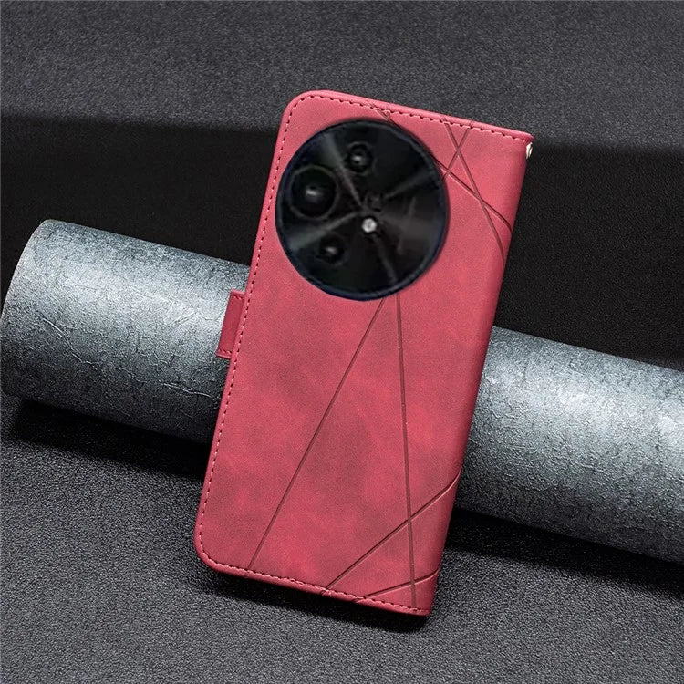 BINFEN COLOR BF05 For TCL 50 XL 5G Case Stand Wallet PU Leather Geometric Phone Cover