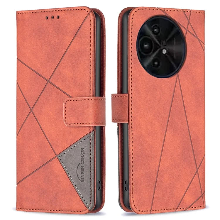 BINFEN COLOR BF05 For TCL 50 XL 5G Case Stand Wallet PU Leather Geometric Phone Cover