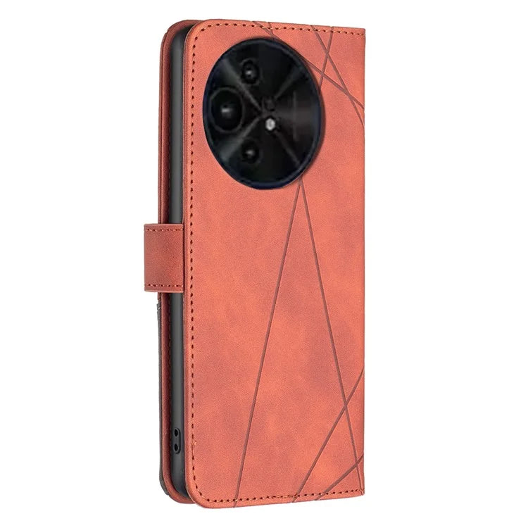 BINFEN COLOR BF05 For TCL 50 XL 5G Case Stand Wallet PU Leather Geometric Phone Cover