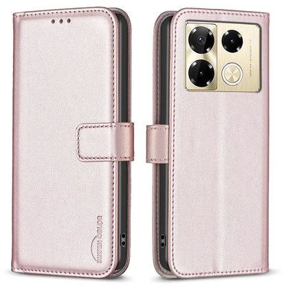 BINFEN COLOR BF17 For Infinix Note 40 Pro+ / Note 40 Pro 5G / 4G Slim-Fit PU Leather Case Stand Flip Phone Cover
