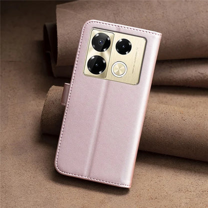 BINFEN COLOR BF17 For Infinix Note 40 Pro+ / Note 40 Pro 5G / 4G Slim-Fit PU Leather Case Stand Flip Phone Cover