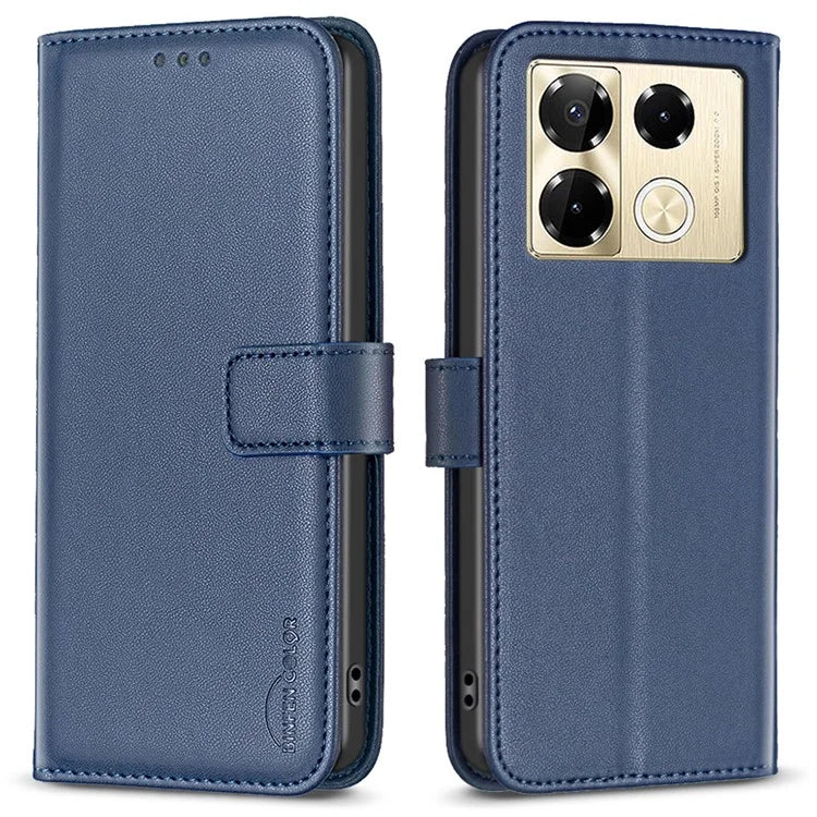BINFEN COLOR BF17 For Infinix Note 40 Pro+ / Note 40 Pro 5G / 4G Slim-Fit PU Leather Case Stand Flip Phone Cover