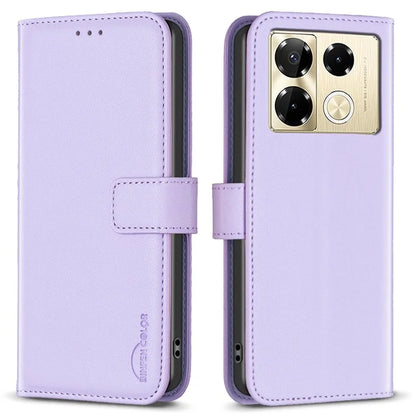 BINFEN COLOR BF17 For Infinix Note 40 Pro+ / Note 40 Pro 5G / 4G Slim-Fit PU Leather Case Stand Flip Phone Cover