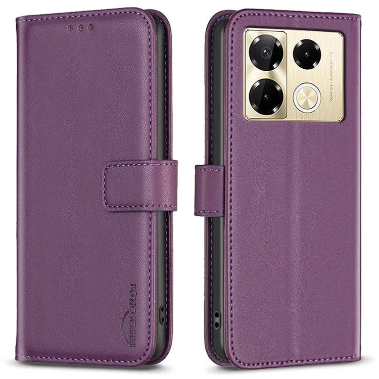 BINFEN COLOR BF17 For Infinix Note 40 Pro+ / Note 40 Pro 5G / 4G Slim-Fit PU Leather Case Stand Flip Phone Cover