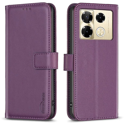 BINFEN COLOR BF17 For Infinix Note 40 Pro+ / Note 40 Pro 5G / 4G Slim-Fit PU Leather Case Stand Flip Phone Cover
