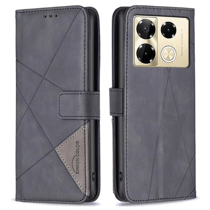 BINFEN COLOR BF05 For Infinix Note 40 Pro 4G / 5G / Note 40 Pro+ Geometric Leather Wallet Cover