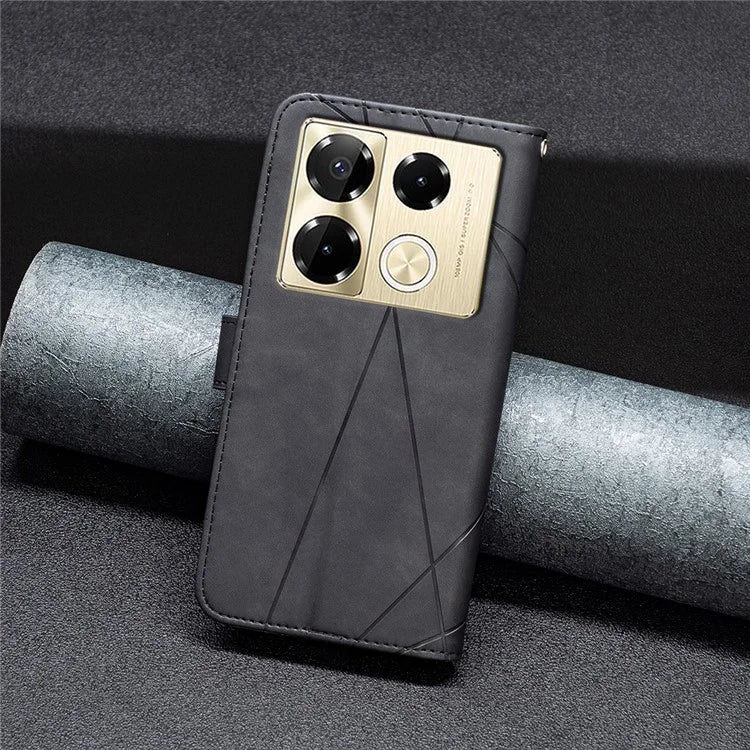 BINFEN COLOR BF05 For Infinix Note 40 Pro 4G / 5G / Note 40 Pro+ Geometric Leather Wallet Cover