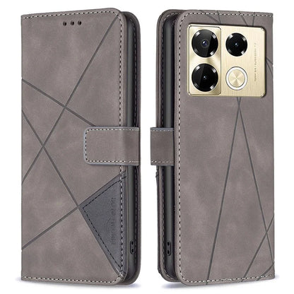 BINFEN COLOR BF05 For Infinix Note 40 Pro 4G / 5G / Note 40 Pro+ Geometric Leather Wallet Cover