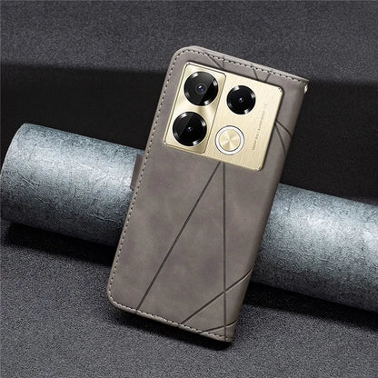 BINFEN COLOR BF05 For Infinix Note 40 Pro 4G / 5G / Note 40 Pro+ Geometric Leather Wallet Cover