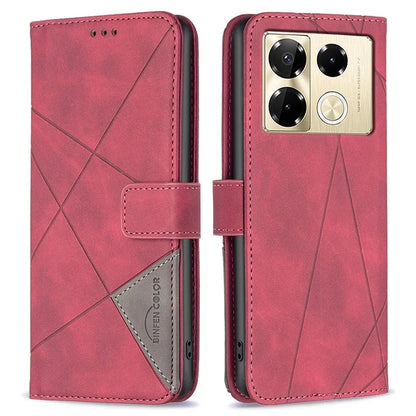 BINFEN COLOR BF05 For Infinix Note 40 Pro 4G / 5G / Note 40 Pro+ Geometric Leather Wallet Cover