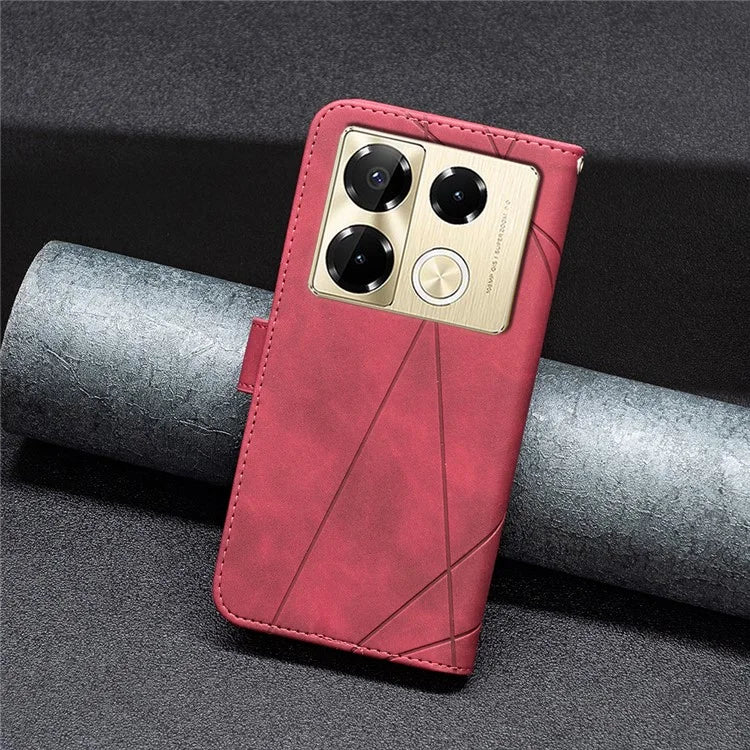 BINFEN COLOR BF05 For Infinix Note 40 Pro 4G / 5G / Note 40 Pro+ Geometric Leather Wallet Cover