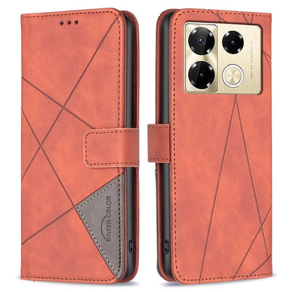 BINFEN COLOR BF05 For Infinix Note 40 Pro 4G / 5G / Note 40 Pro+ Geometric Leather Wallet Cover