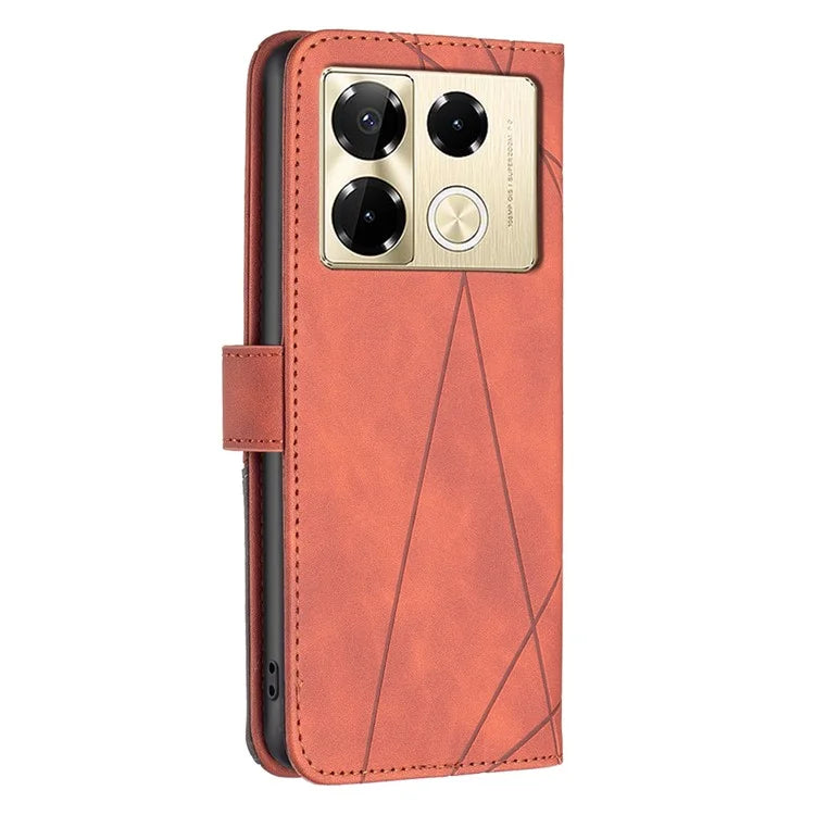 BINFEN COLOR BF05 For Infinix Note 40 Pro 4G / 5G / Note 40 Pro+ Geometric Leather Wallet Cover