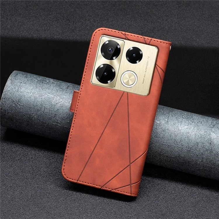 BINFEN COLOR BF05 For Infinix Note 40 Pro 4G / 5G / Note 40 Pro+ Geometric Leather Wallet Cover
