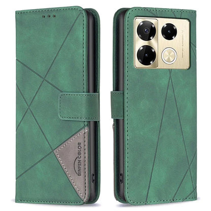 BINFEN COLOR BF05 For Infinix Note 40 Pro 4G / 5G / Note 40 Pro+ Geometric Leather Wallet Cover