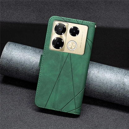 BINFEN COLOR BF05 For Infinix Note 40 Pro 4G / 5G / Note 40 Pro+ Geometric Leather Wallet Cover