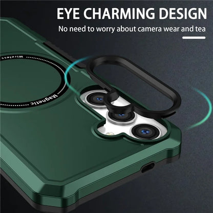 For Samsung Galaxy S24+ Magnetic Case PC + TPU Scratch-Resistant Back Coverish Green
