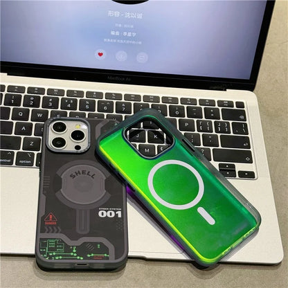 For iPhone 13 Pro Max Case Compatible with MagSafe Electronic Board Pattern PC+TPU Phone Cover