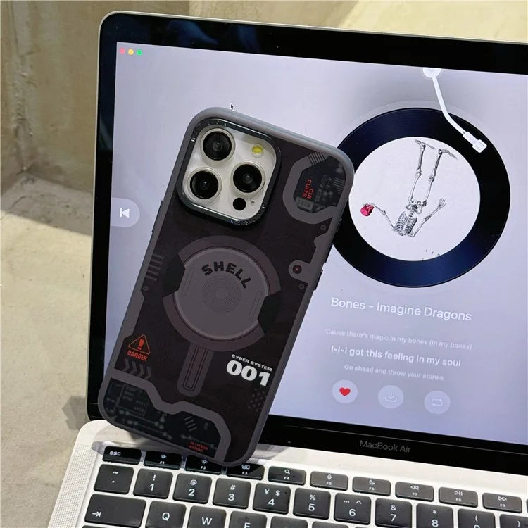 For iPhone 15 Pro Case Electronic Board Pattern PC+TPU Phone Cover Compatible with MagSafe