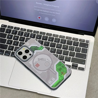 For iPhone 15 Pro Case Electronic Board Pattern PC+TPU Phone Cover Compatible with MagSafe