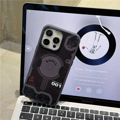 For iPhone 14 Pro Max Case Electronic Board Pattern PC+TPU Phone Cover Magnetic Shell