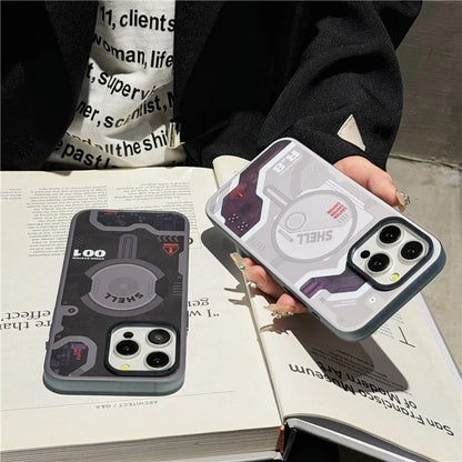 For iPhone 14 Pro Max Case Electronic Board Pattern PC+TPU Phone Cover Magnetic Shell