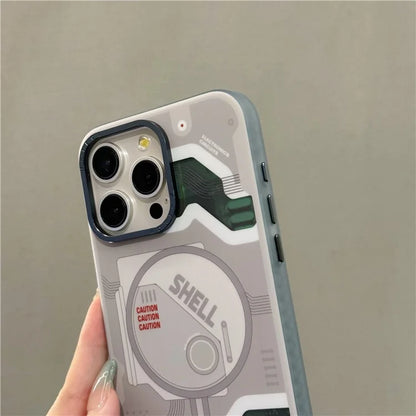 For iPhone 14 Pro Max Case Electronic Board Pattern PC+TPU Phone Cover Magnetic Shell