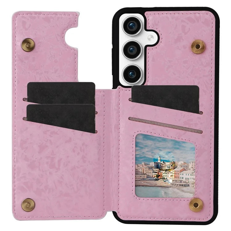 For Samsung Galaxy S23 FE Case Flower Leather Coated TPU Phone Cover with RFID Blocking Wallet