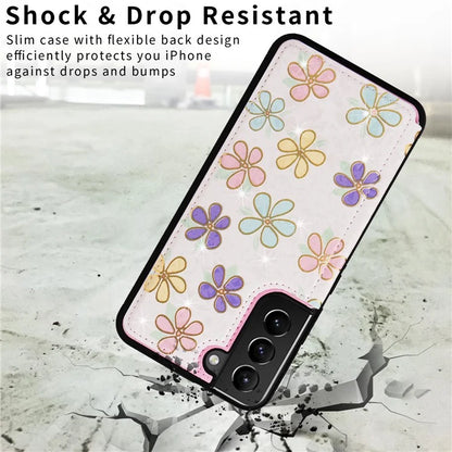 For Samsung Galaxy S21+ 5G Kickstand Case Pattern Printing Card Slots Phone Back Shell