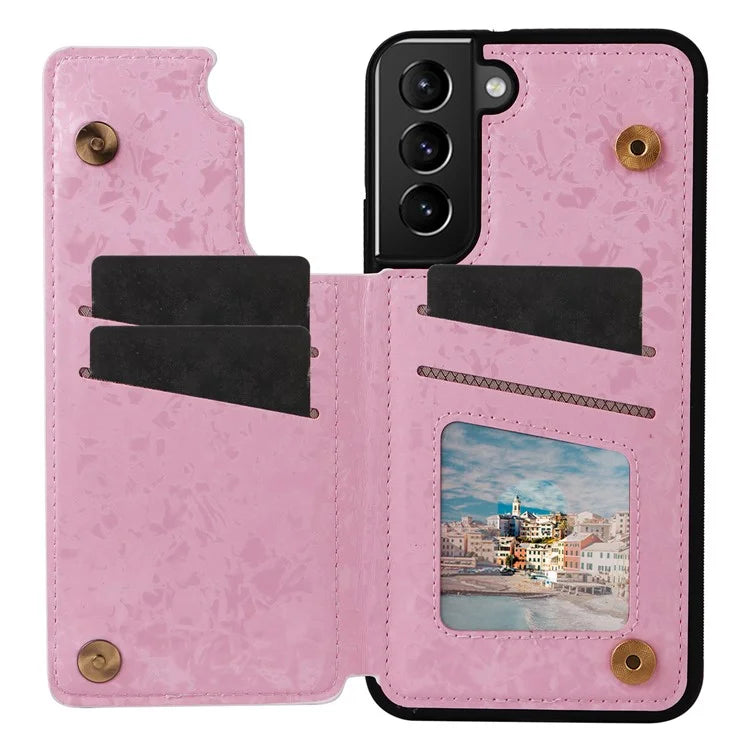 For Samsung Galaxy S21+ 5G Kickstand Case Pattern Printing Card Slots Phone Back Shell