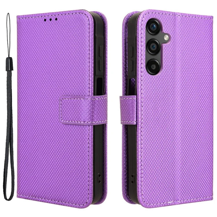 For Samsung Galaxy M55 5G / C55 5G / F55 5G Case Diamond Texture PU Leather Wallet Phone Cover TPU Inner Shell